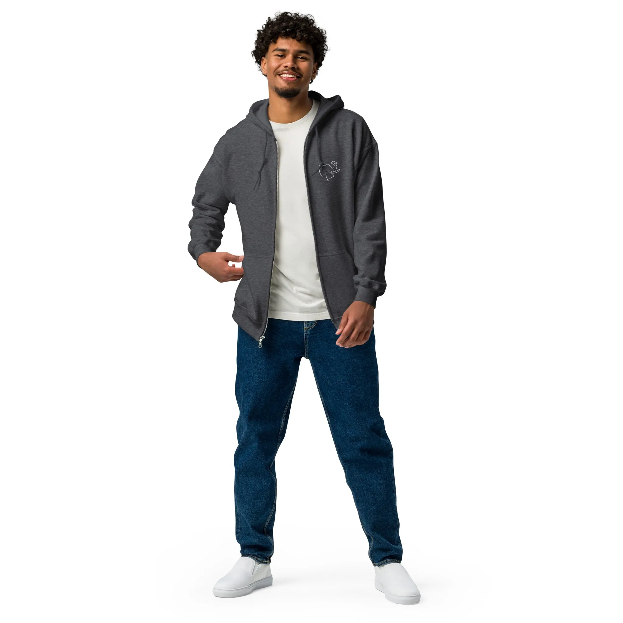 SO ELEPHANT MEN'S HEAVY BLEND ZIP UP/ EMBROIDERED FRONT