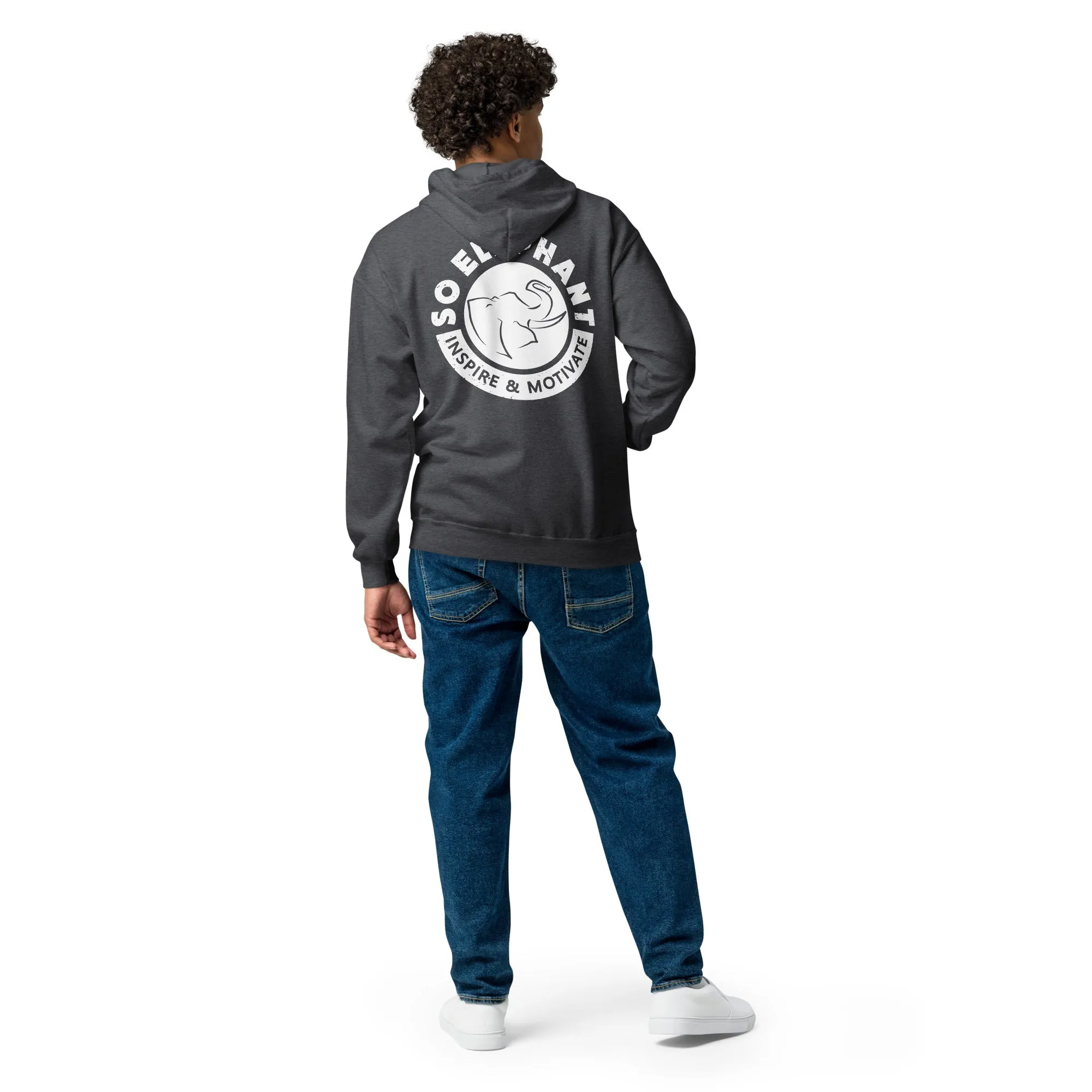 SO ELEPHANT MEN'S HEAVY BLEND ZIP UP/ EMBROIDERED FRONT