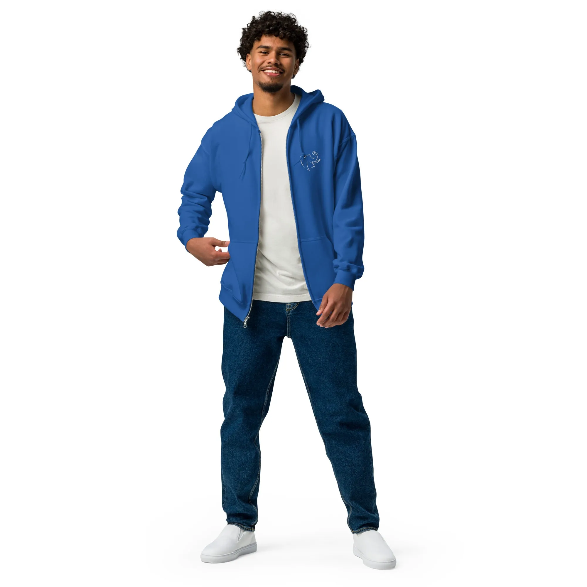 SO ELEPHANT MEN'S HEAVY BLEND ZIP UP/ EMBROIDERED FRONT