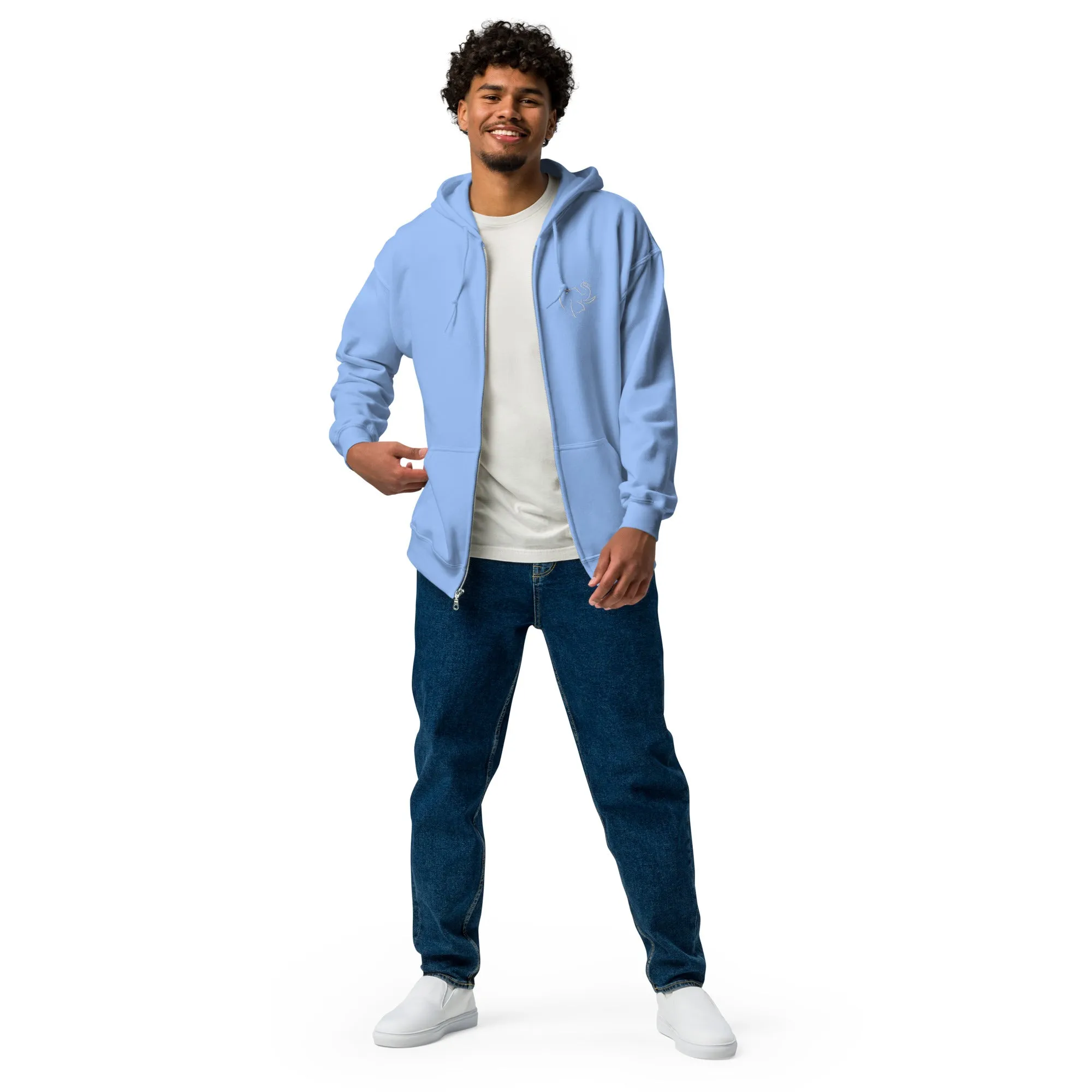 SO ELEPHANT MEN'S HEAVY BLEND ZIP UP/ EMBROIDERED FRONT