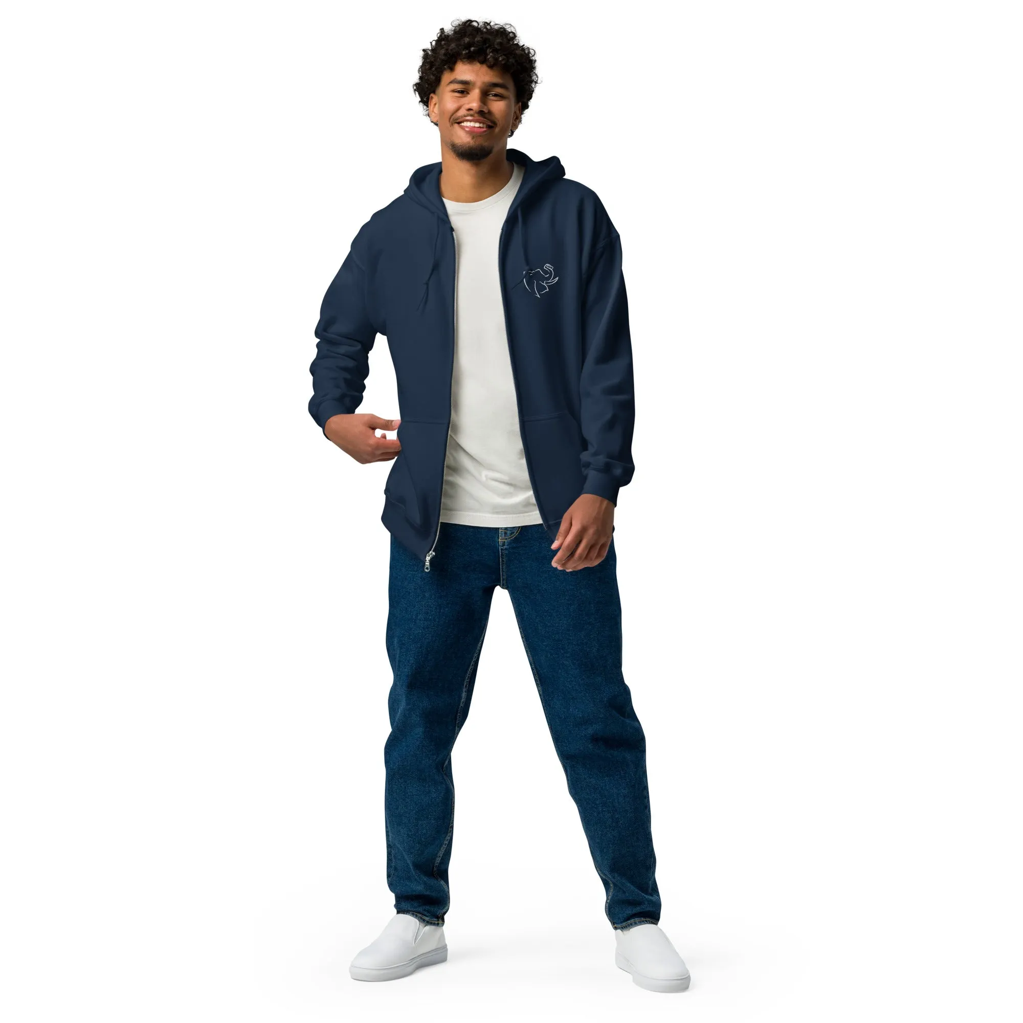 SO ELEPHANT MEN'S HEAVY BLEND ZIP UP/ EMBROIDERED FRONT