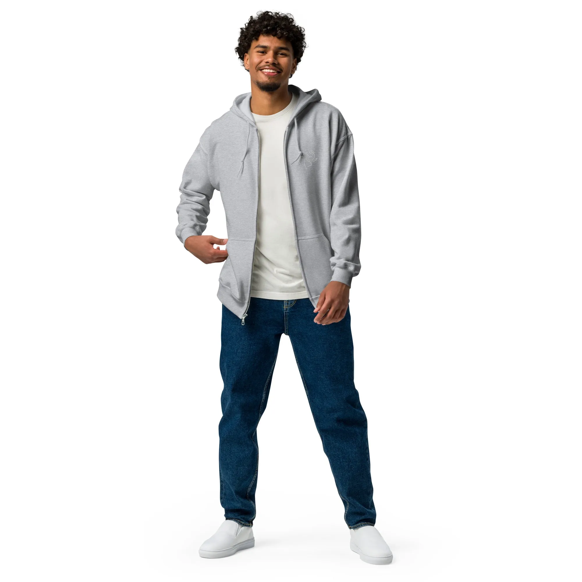 SO ELEPHANT MEN'S HEAVY BLEND ZIP UP/ EMBROIDERED FRONT