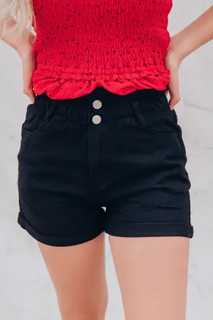 SoCal Black Denim Shorts