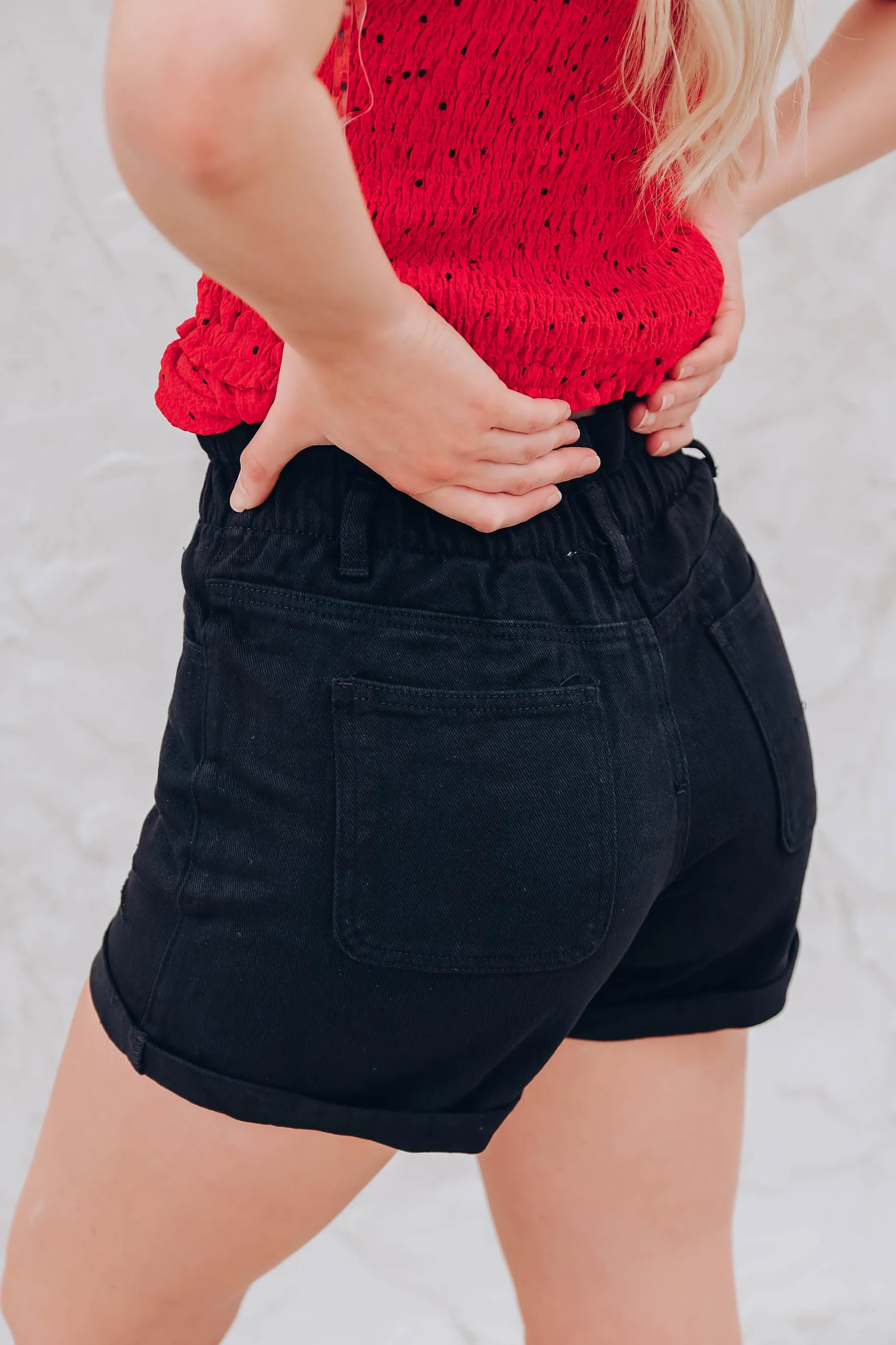 SoCal Black Denim Shorts