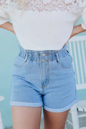 SoCal Vintage Wash Denim Shorts - Blue