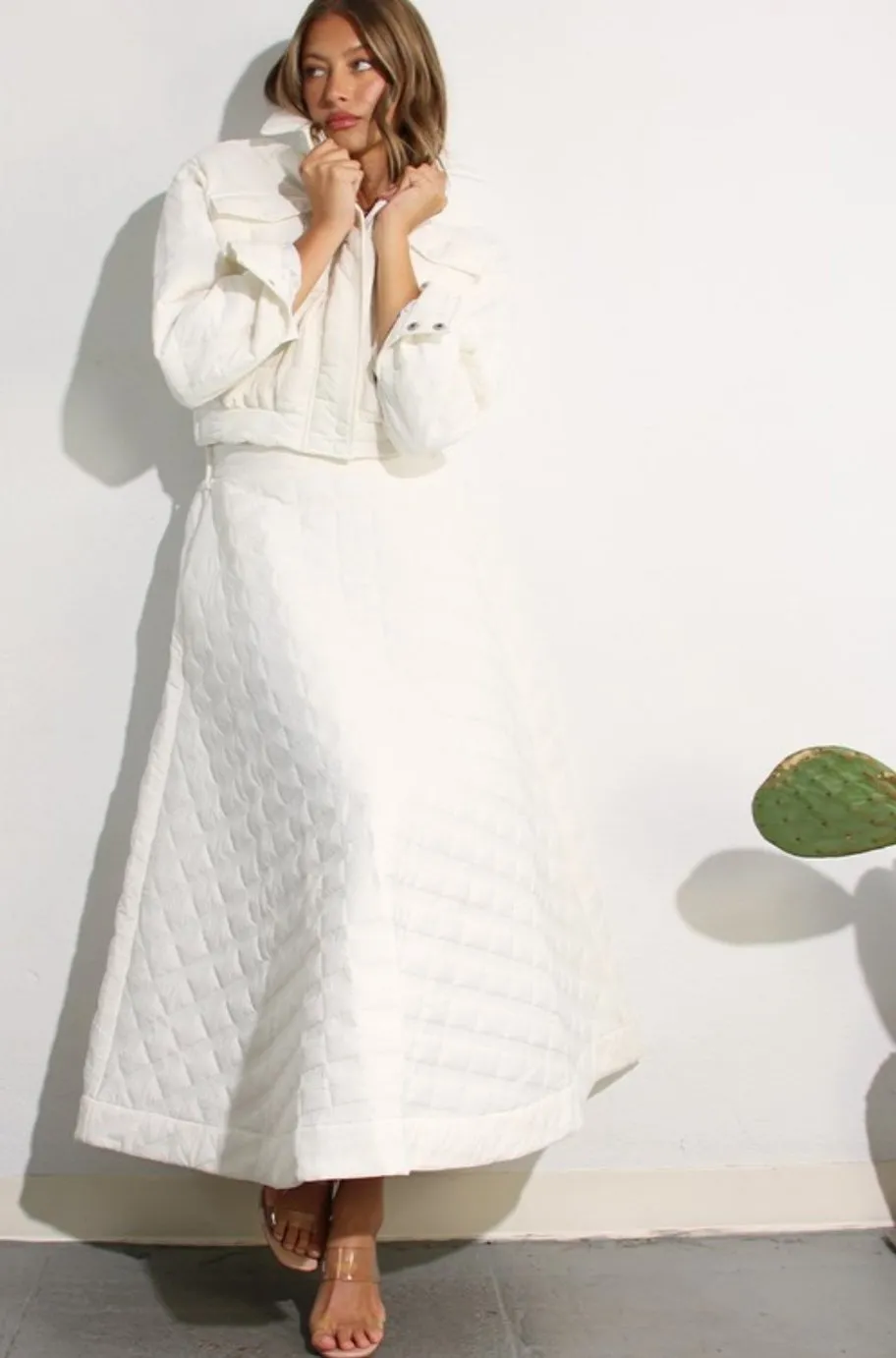 Sofia Quilted Jacket and Skirt Set