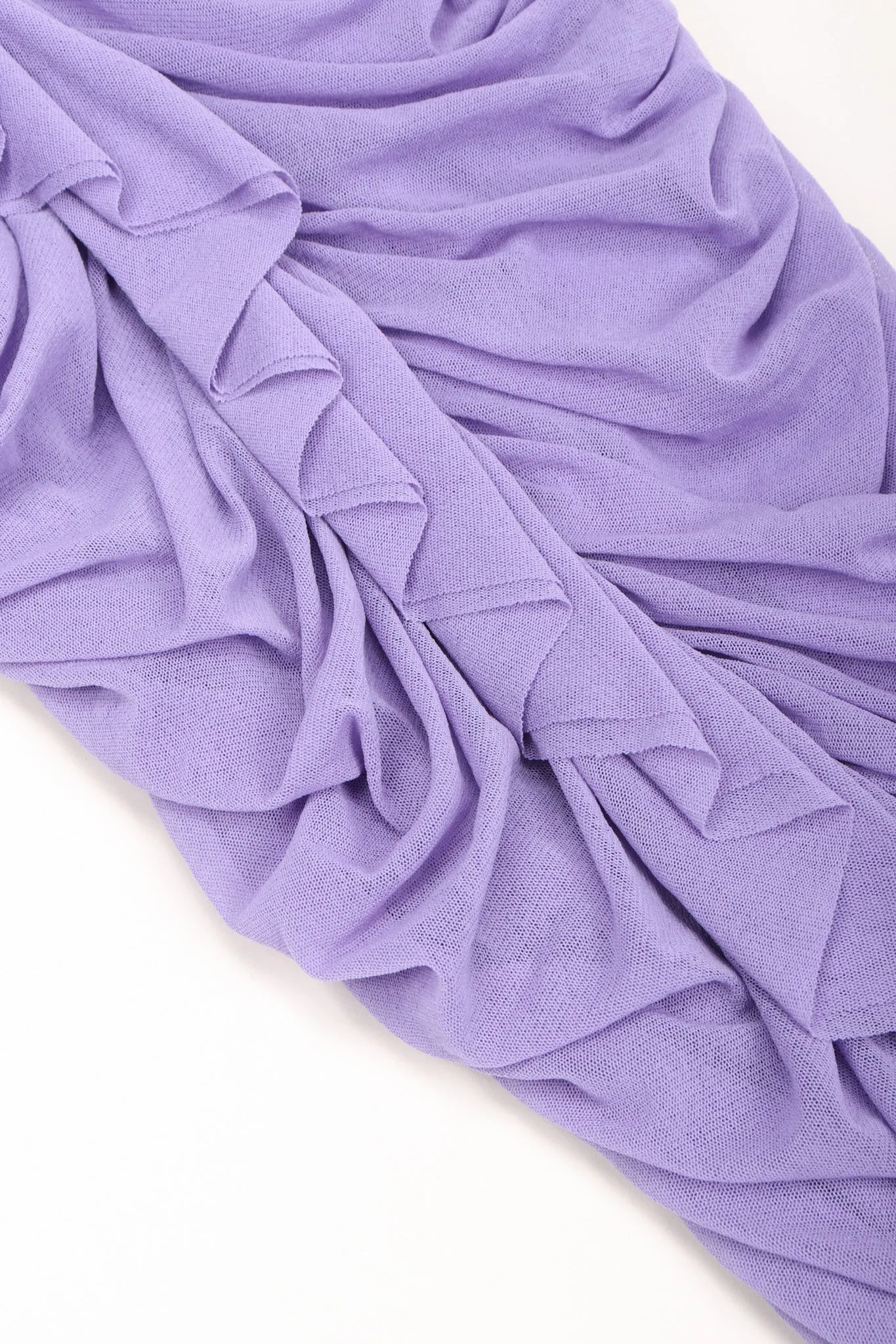 Soleil Ruched Mesh Ruffle Cuff Dress