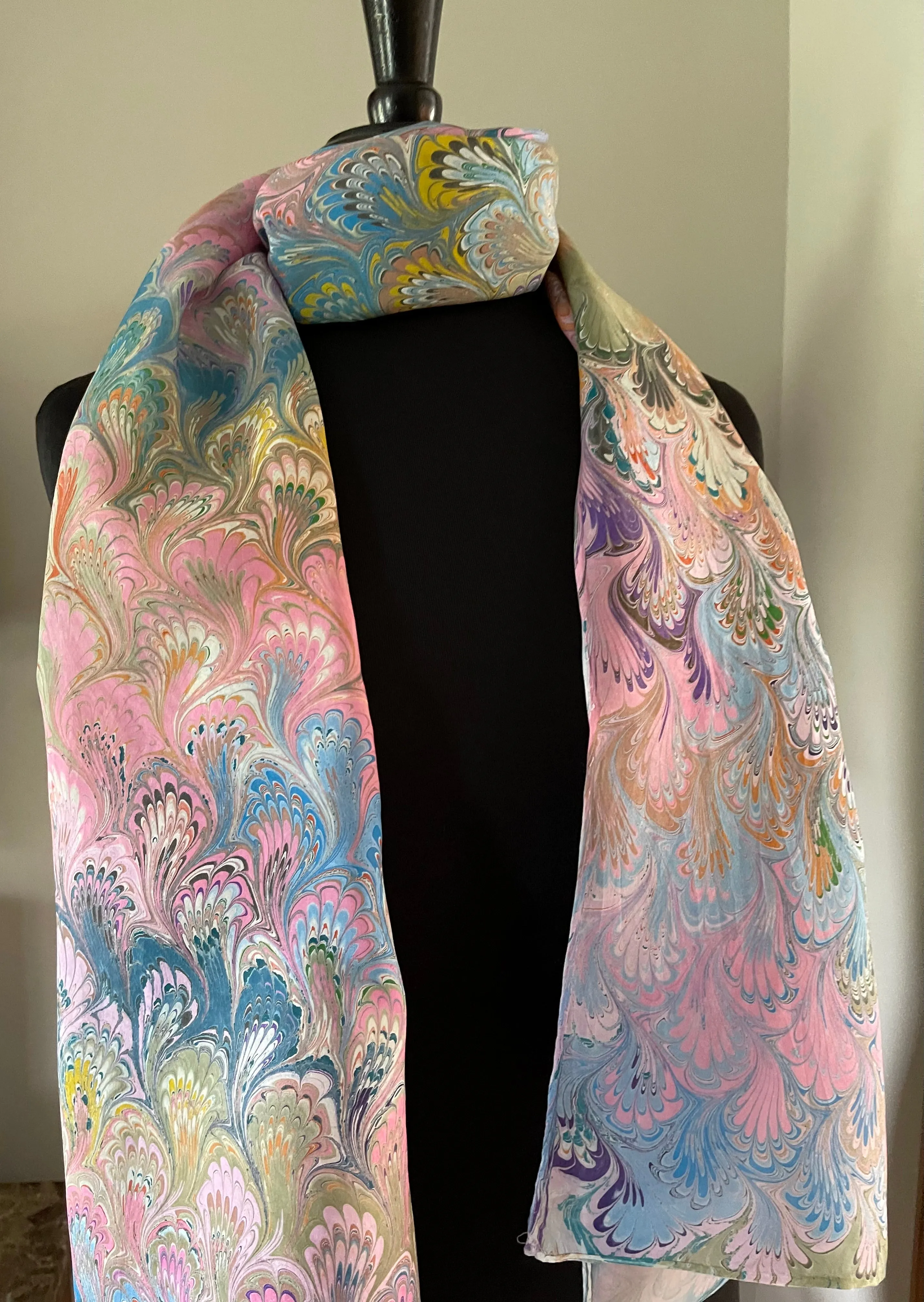 Spring multi colored bouquet  Patterned Habotai Silk