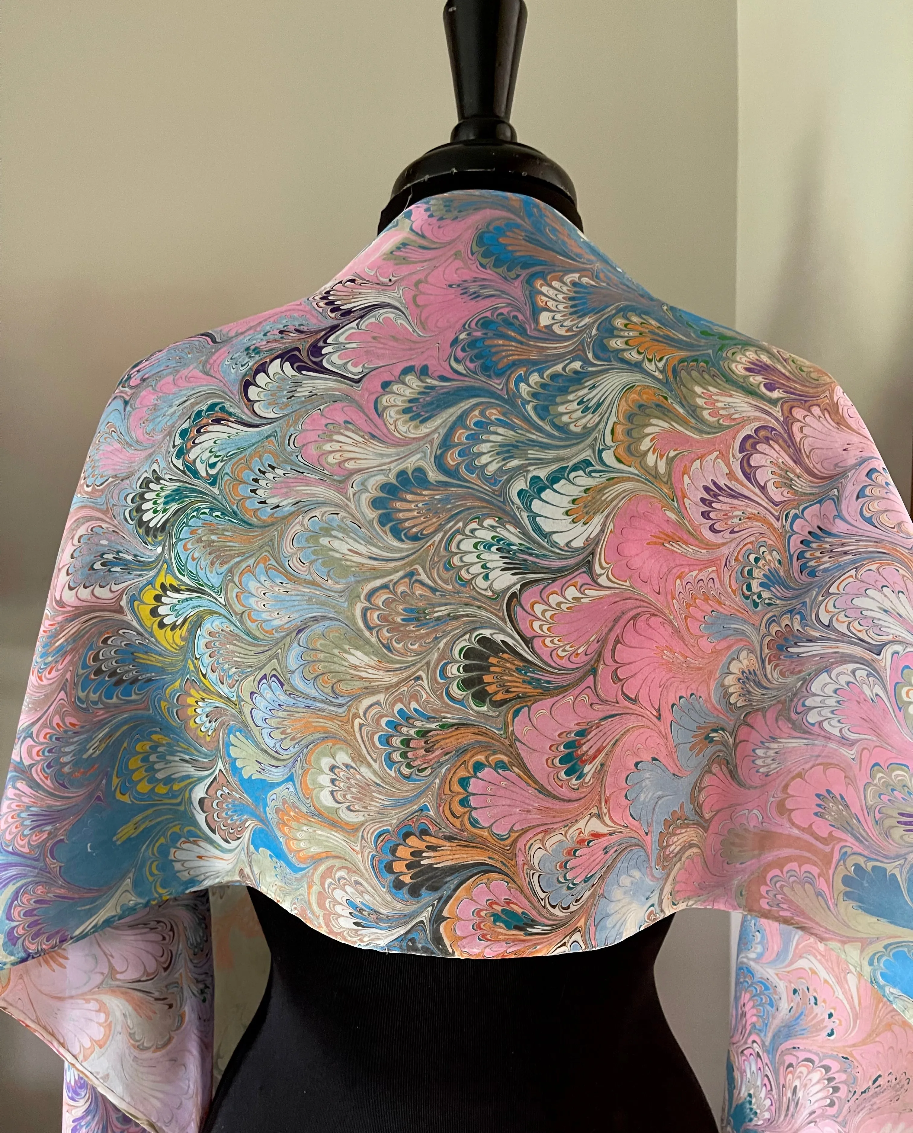 Spring multi colored bouquet  Patterned Habotai Silk