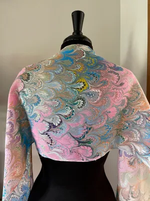 Spring multi colored bouquet  Patterned Habotai Silk