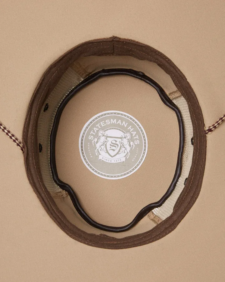 Statesman Sea Breeze 4 Part Canvas Hat Sand