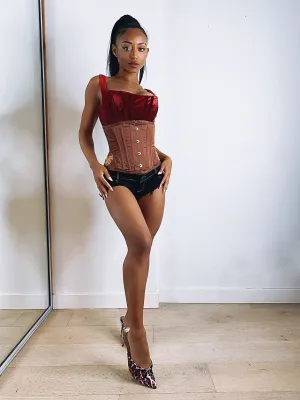 Steel Boned Waist Corset With Hip Panels