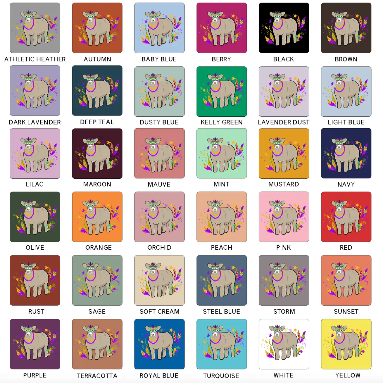 Steer Mardi Gras T-Shirt (XS-4XL) - Multiple Colors!