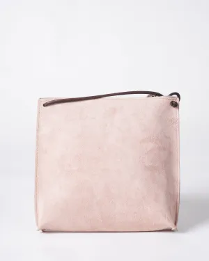 strappy pouch - blush suede