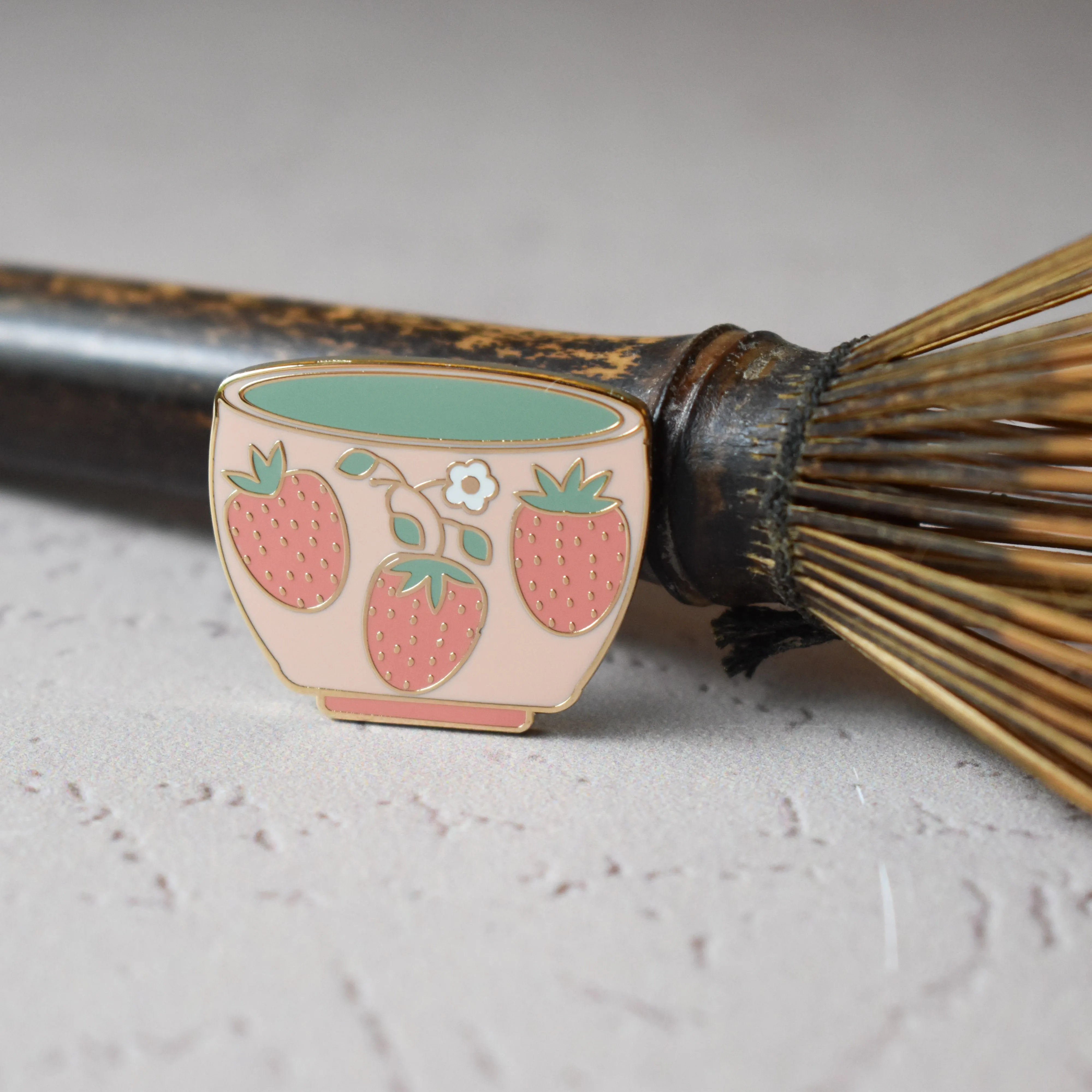 Strawberry Matcha Enamel Pin