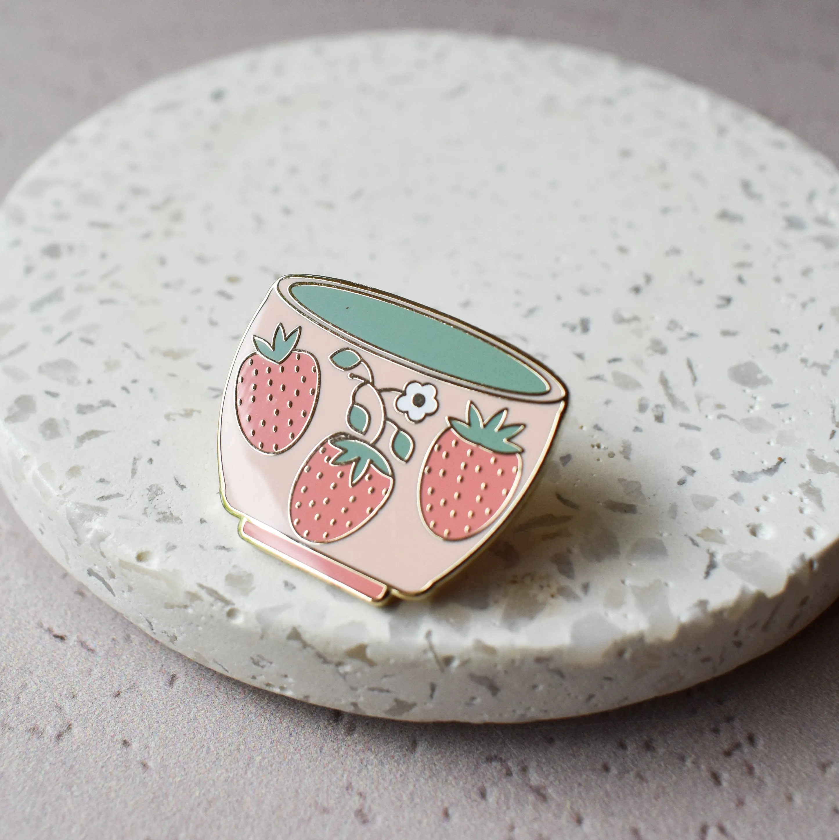 Strawberry Matcha Enamel Pin