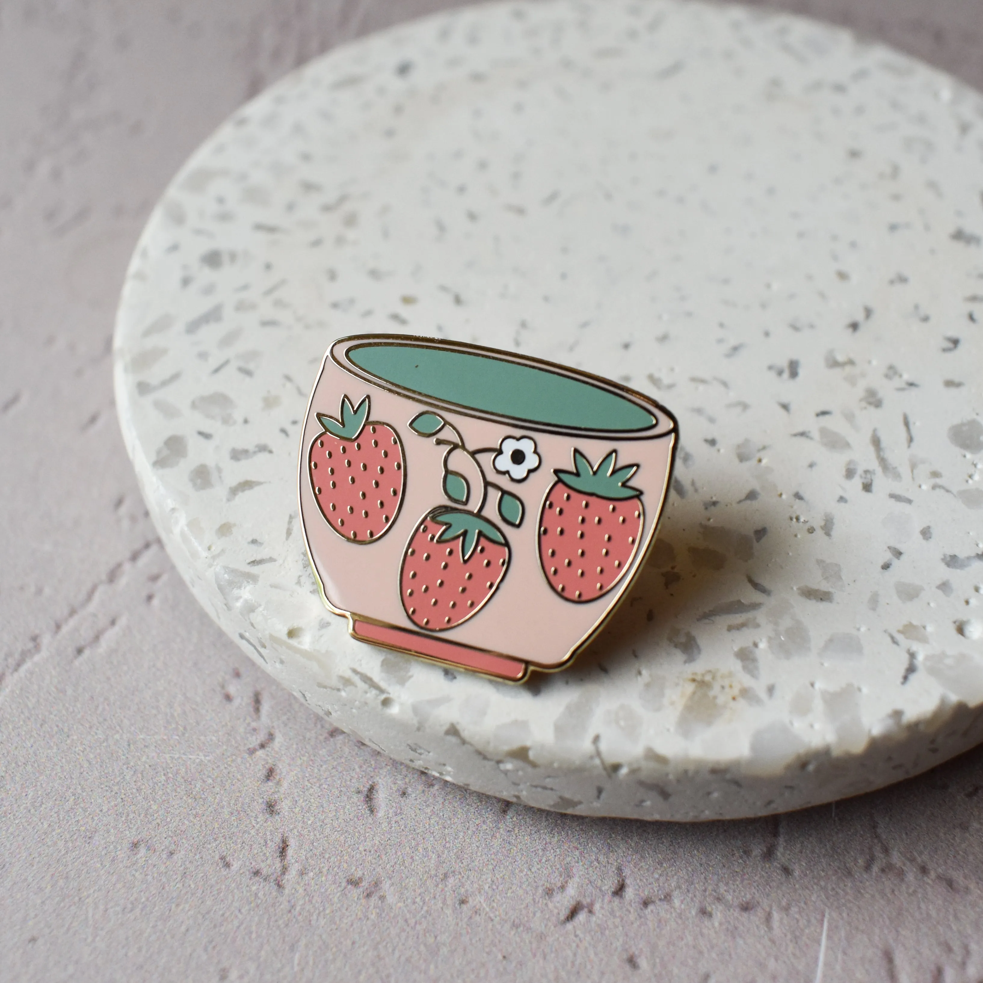Strawberry Matcha Enamel Pin