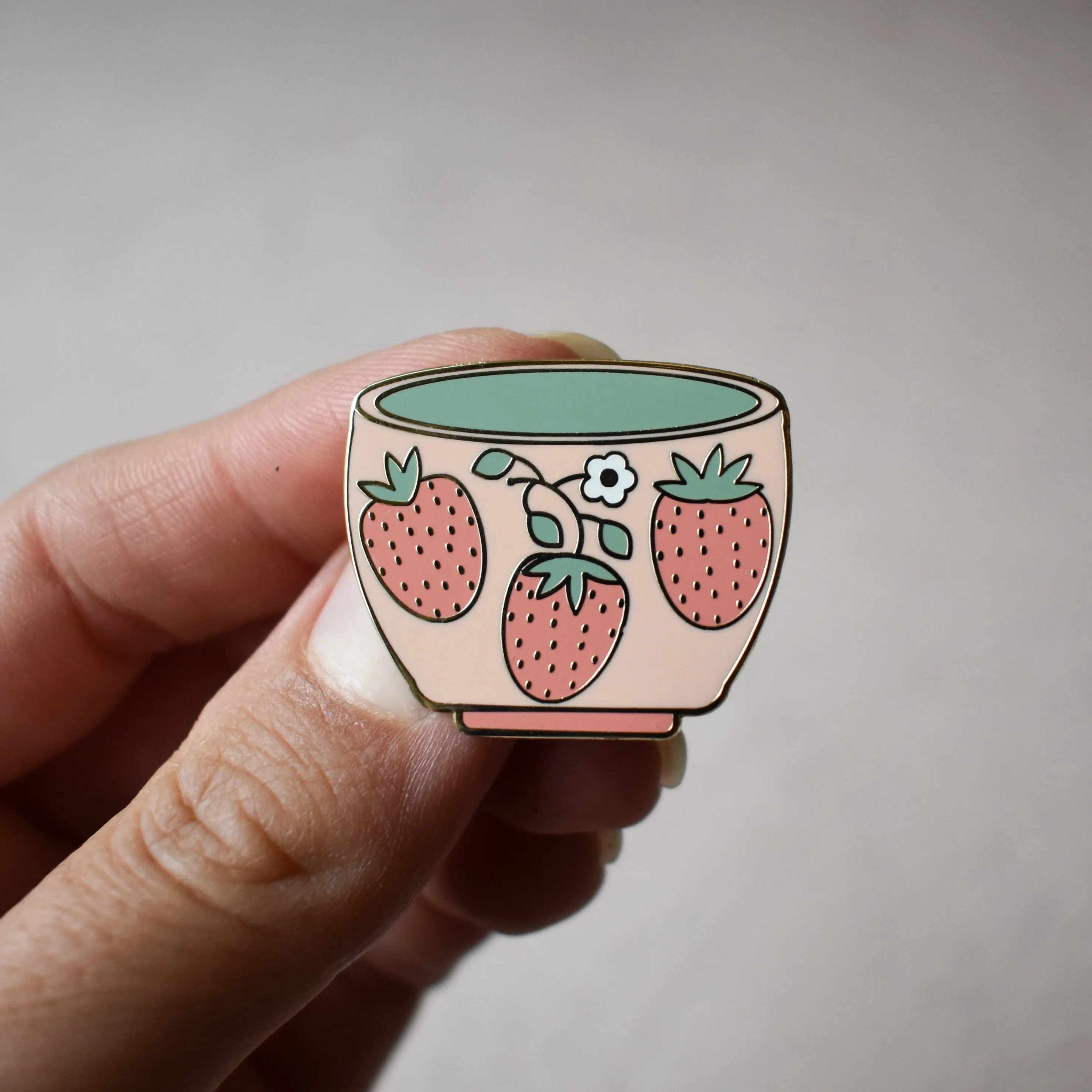 Strawberry Matcha Enamel Pin