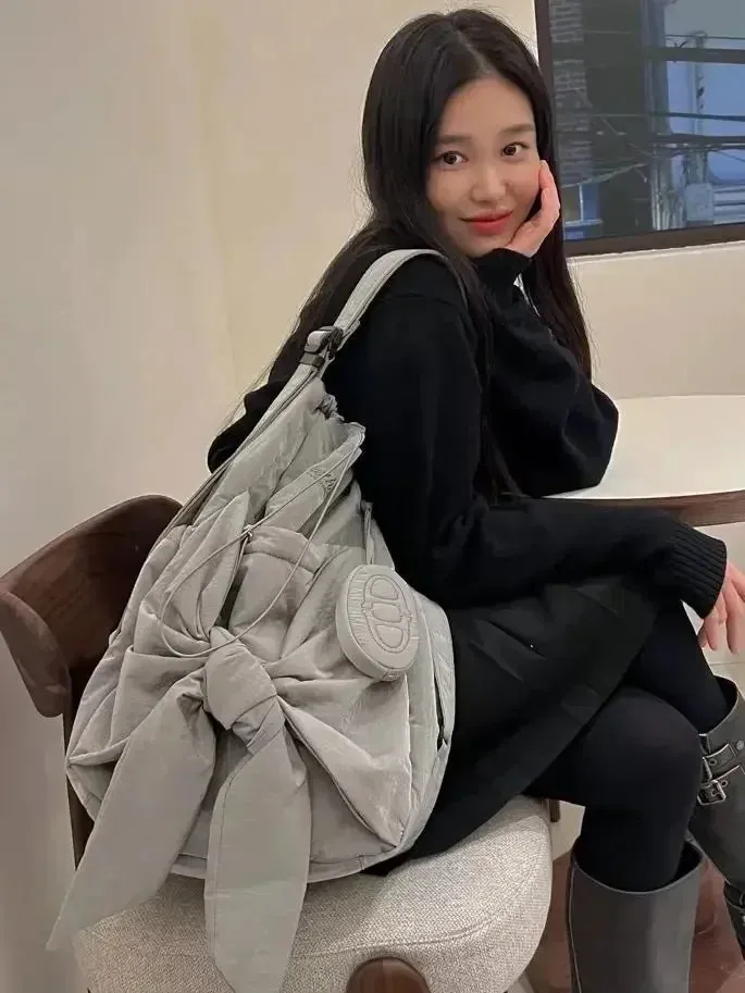 Stylish Drawstring Backpack for Women: High-Capacity & Fashionable Nylon