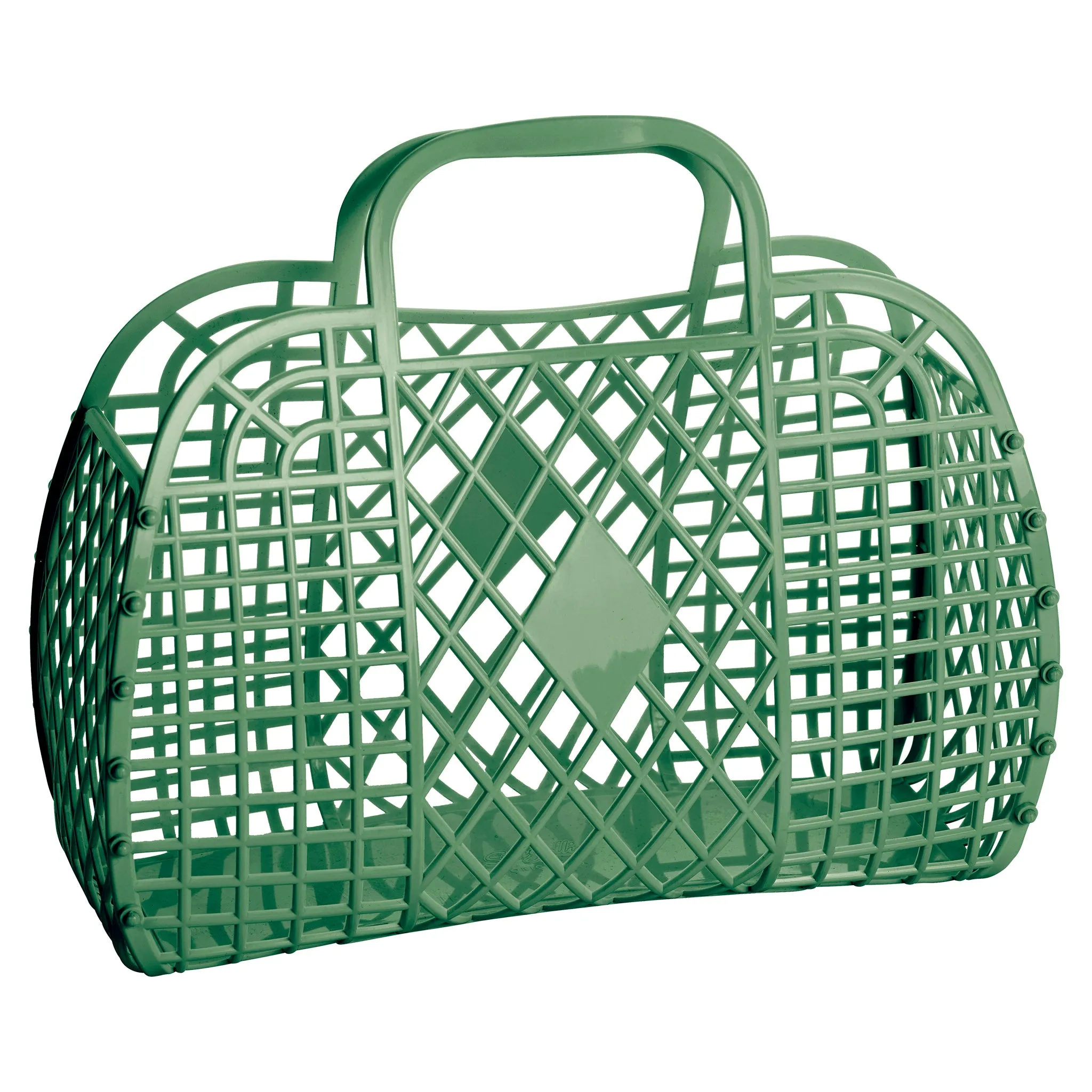 Sun Jellies Large Retro Basket - Olive