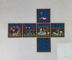 Susan Roberts Needlepoint 0205-18 Nativity Cube