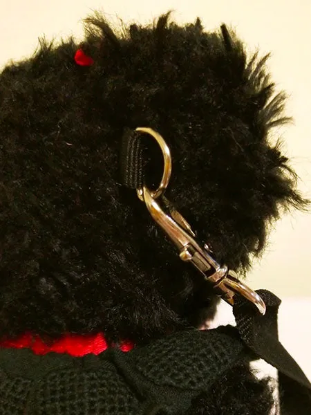 Sweet Lolita Backpack Bow Embroidered Plush 2 Way Black Lolita Bag