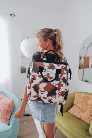 SWIG Cow Print Backpack Cooler