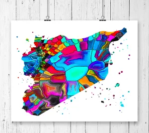 Syria Map Art Print - Unframed