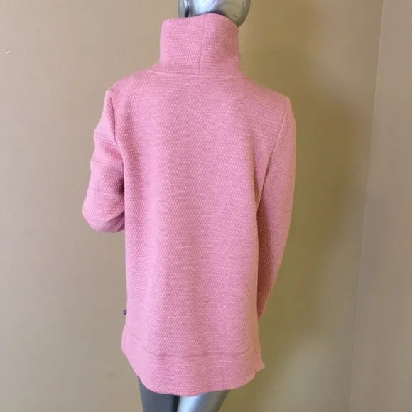 T by TALBOTS BUBBLE JACQUARD QUILTED MOCKNECK PULLOVER
