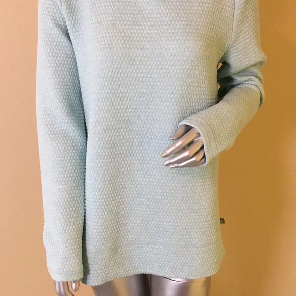 T by TALBOTS BUBBLE JACQUARD QUILTED MOCKNECK PULLOVER