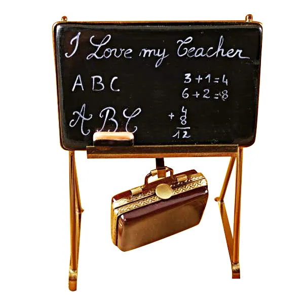 TEACHER'S BLACKBOARD LIMOGES PORCELAIN BOX - Item #1995