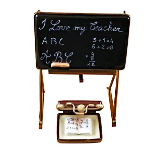 TEACHER'S BLACKBOARD LIMOGES PORCELAIN BOX - Item #1995