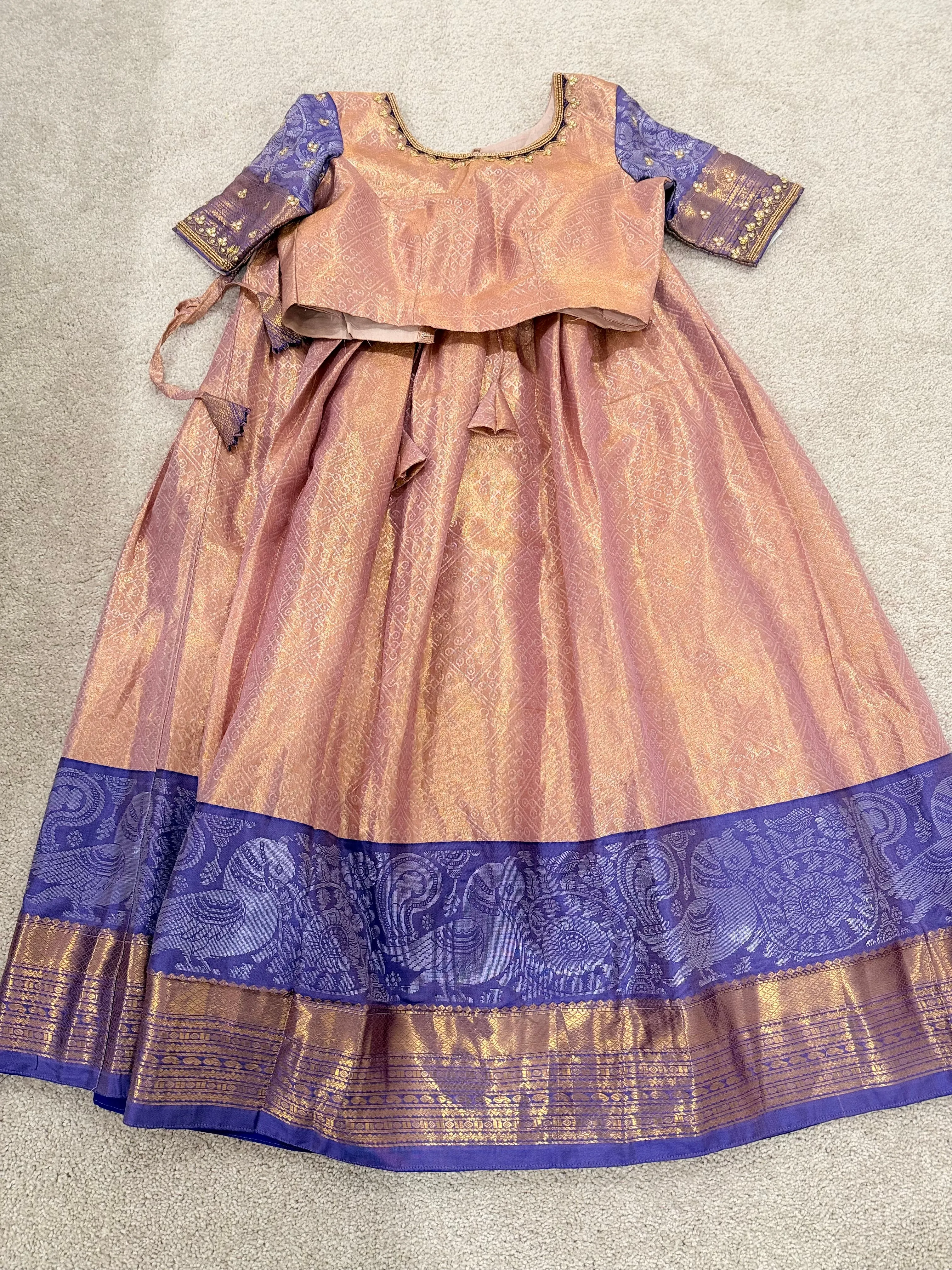 Teen/Adult Large - Semi Kanchipattu Brocade Lehanga Set