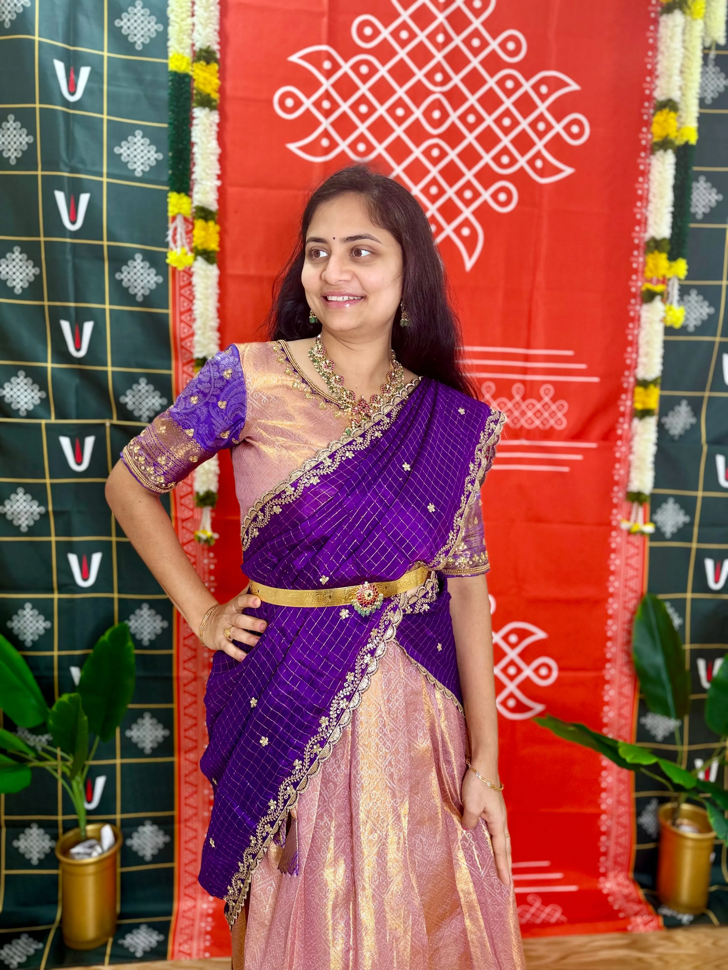 Teen/Adult Large - Semi Kanchipattu Brocade Lehanga Set