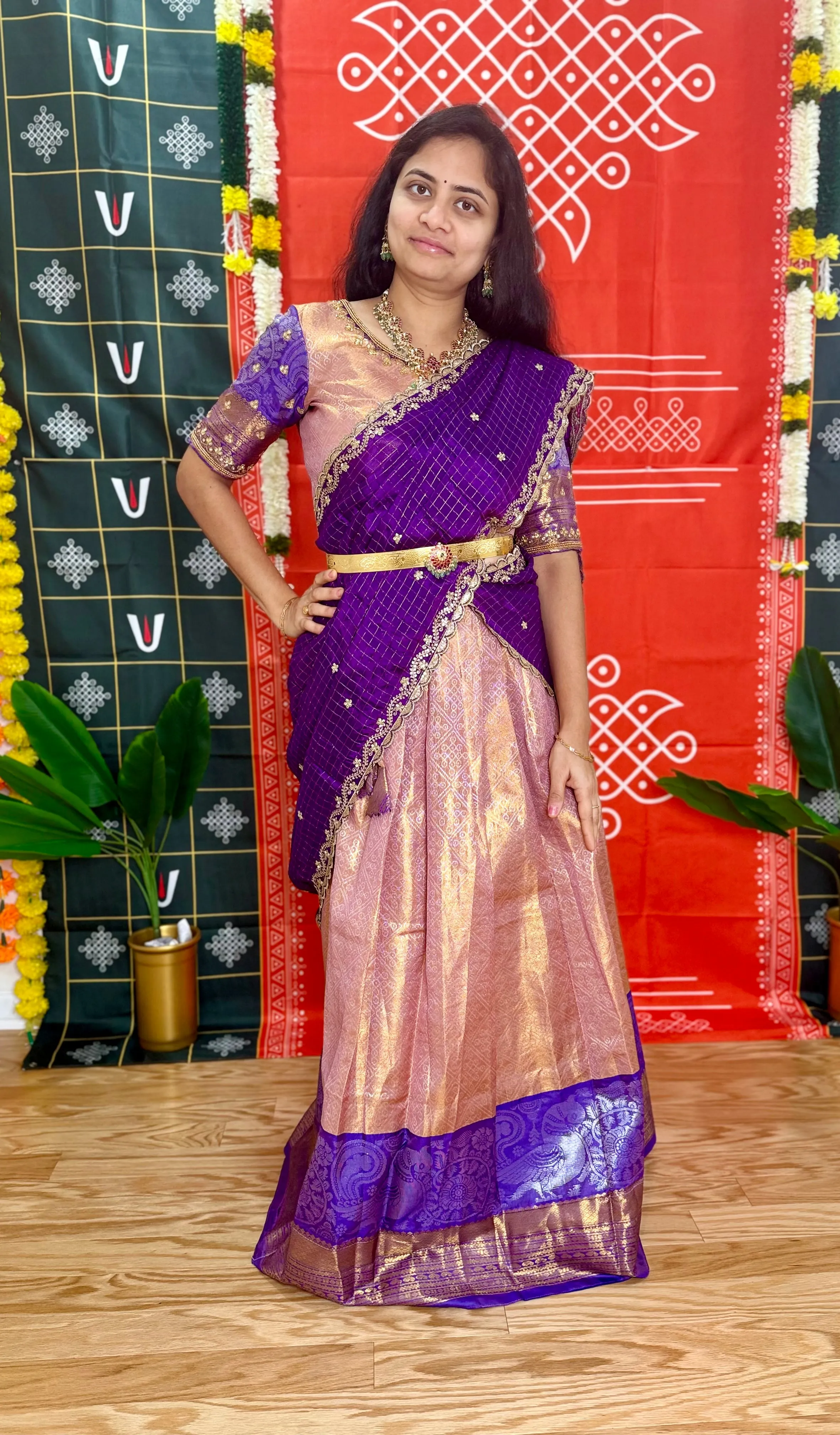 Teen/Adult Large - Semi Kanchipattu Brocade Lehanga Set
