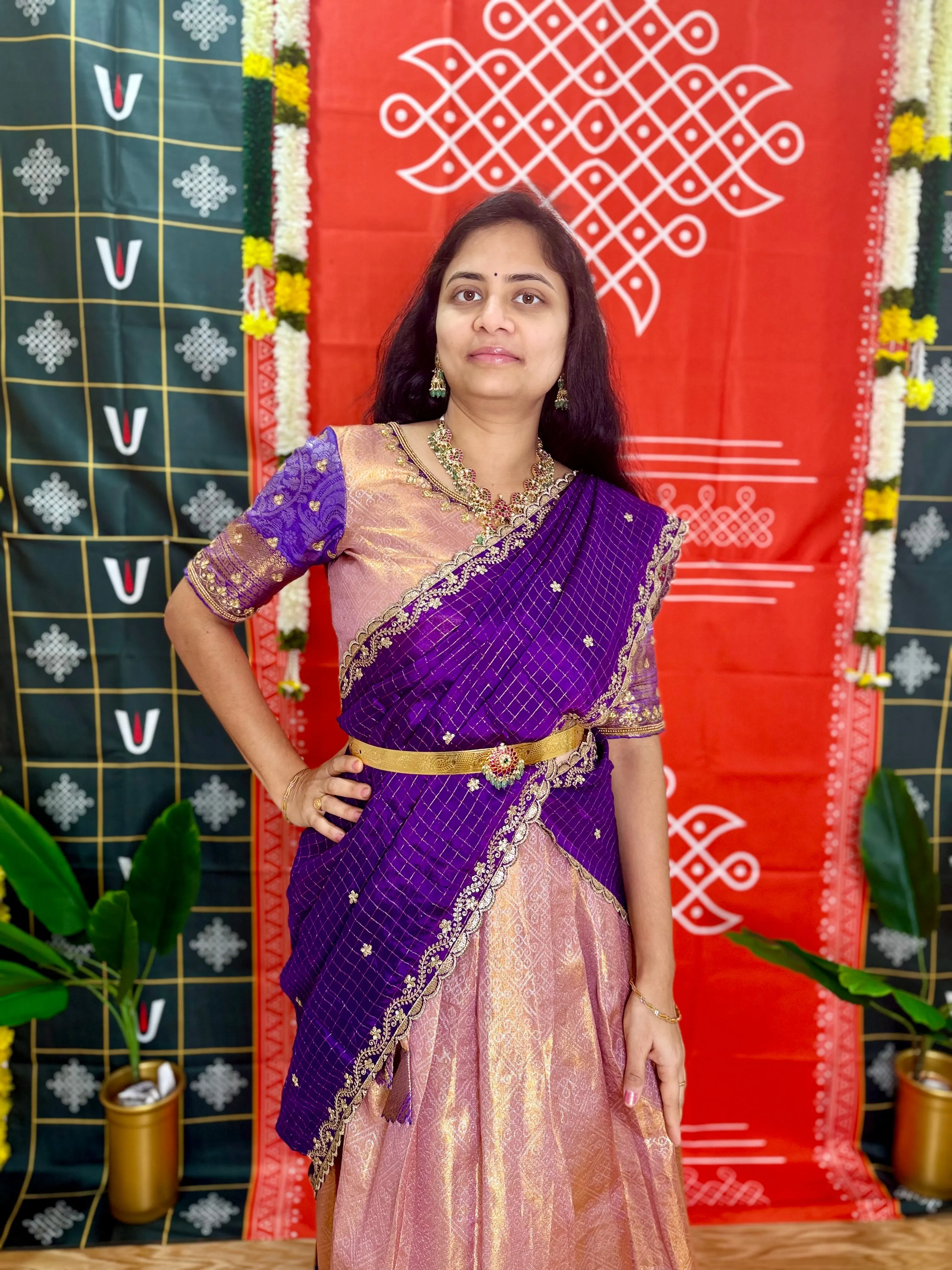 Teen/Adult Large - Semi Kanchipattu Brocade Lehanga Set
