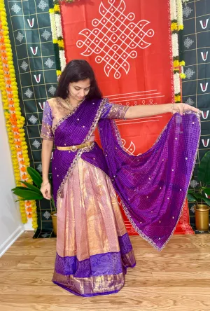 Teen/Adult Large - Semi Kanchipattu Brocade Lehanga Set