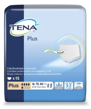 TENA Protective Underwear, Plus Absorbency X-Large, Waist/Hip 55" - 66"/Case ...