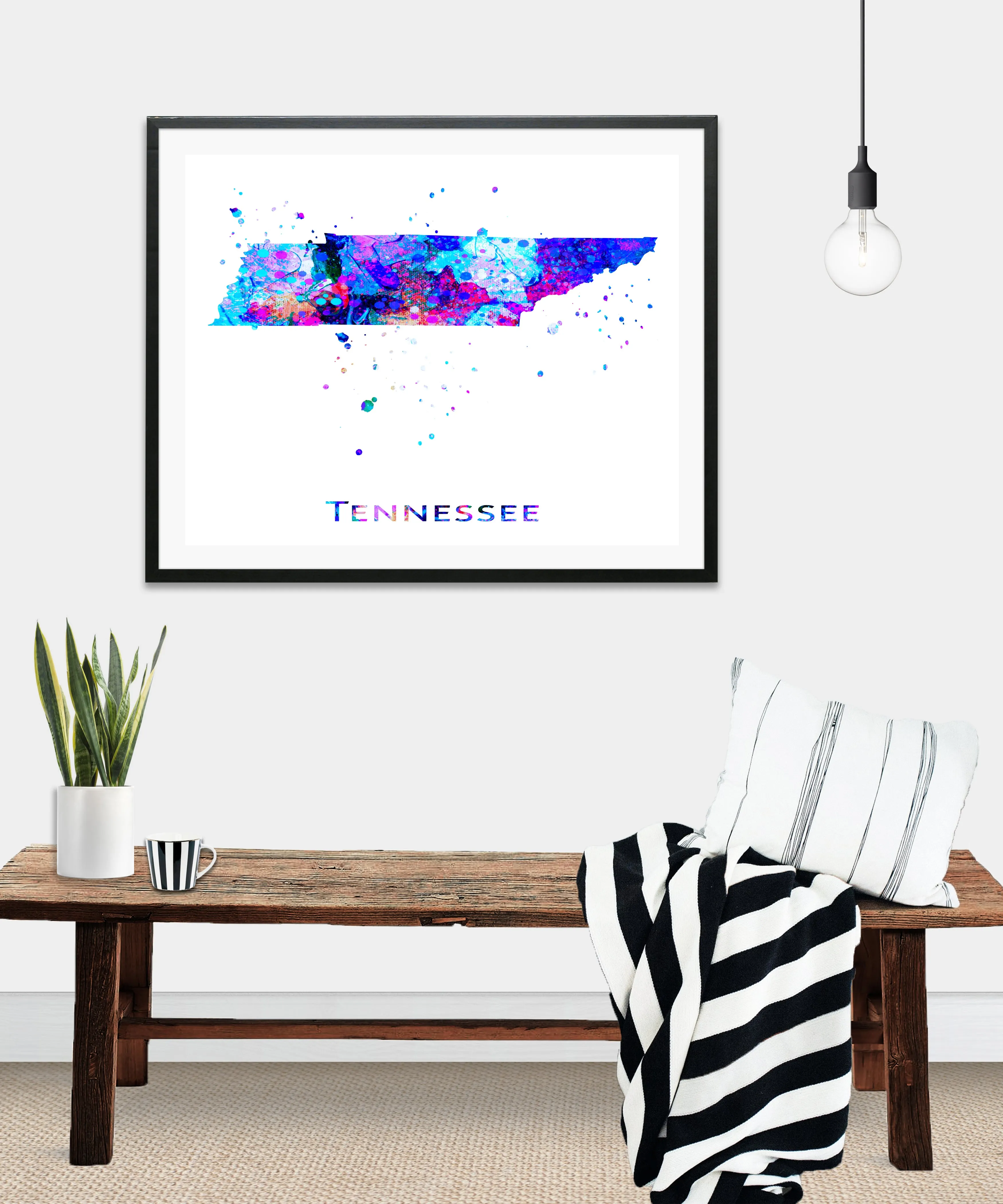 Tennessee Map Art Print - Unframed