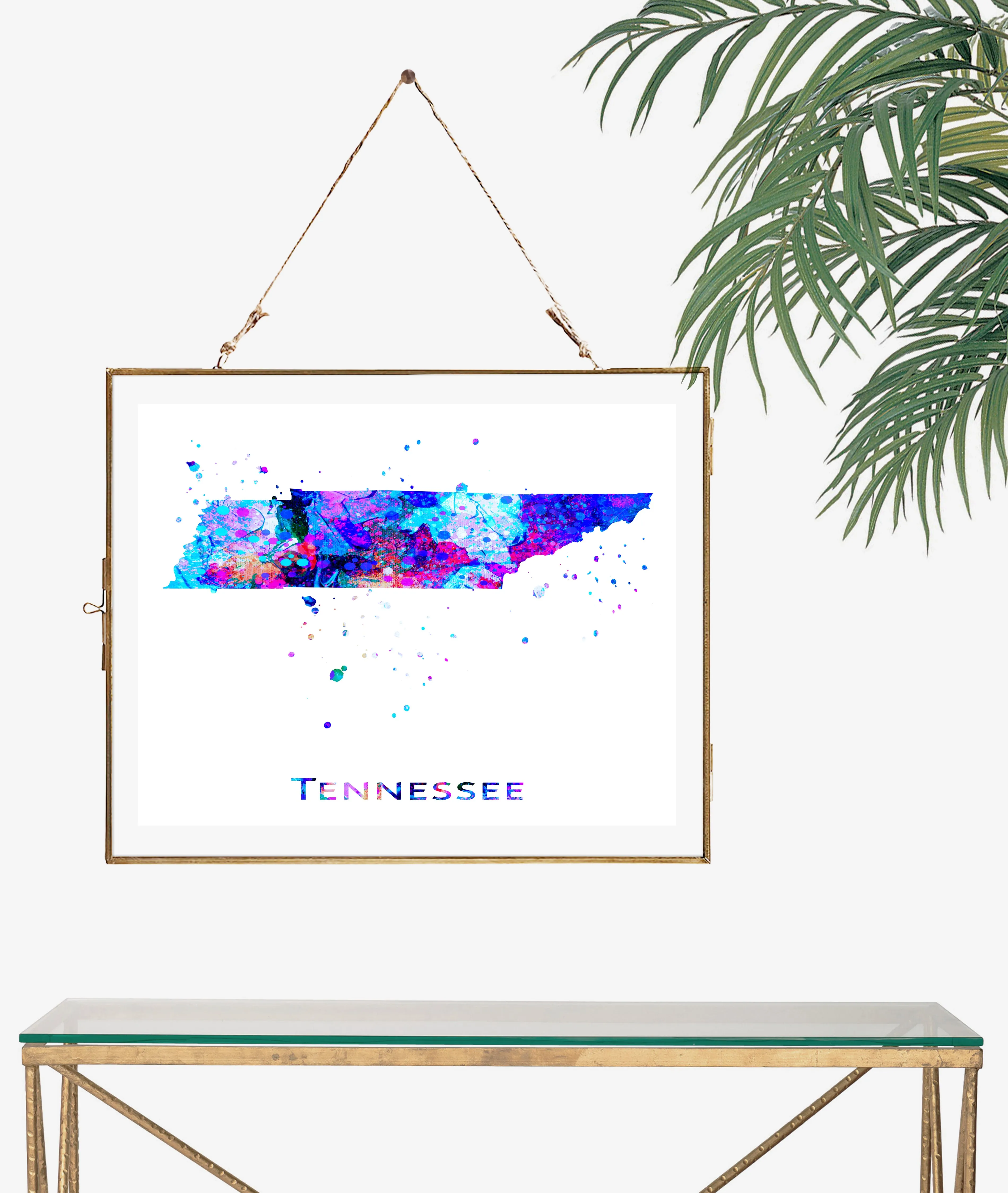 Tennessee Map Art Print - Unframed