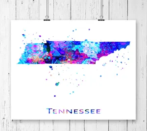 Tennessee Map Art Print - Unframed