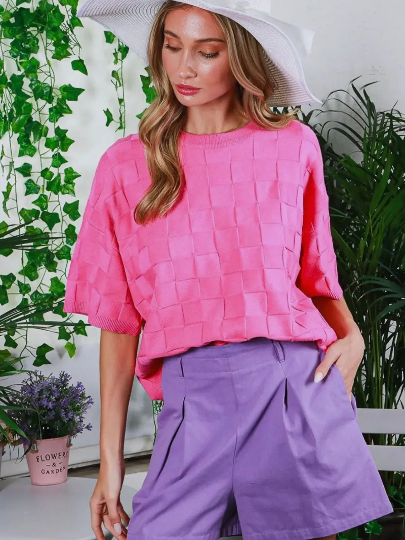 Text Me Later Top: Pink