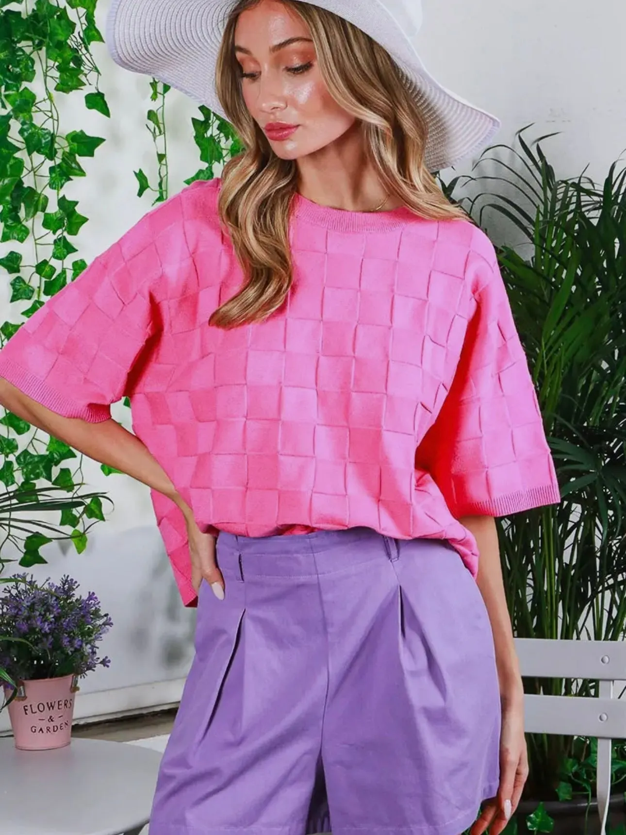 Text Me Later Top: Pink