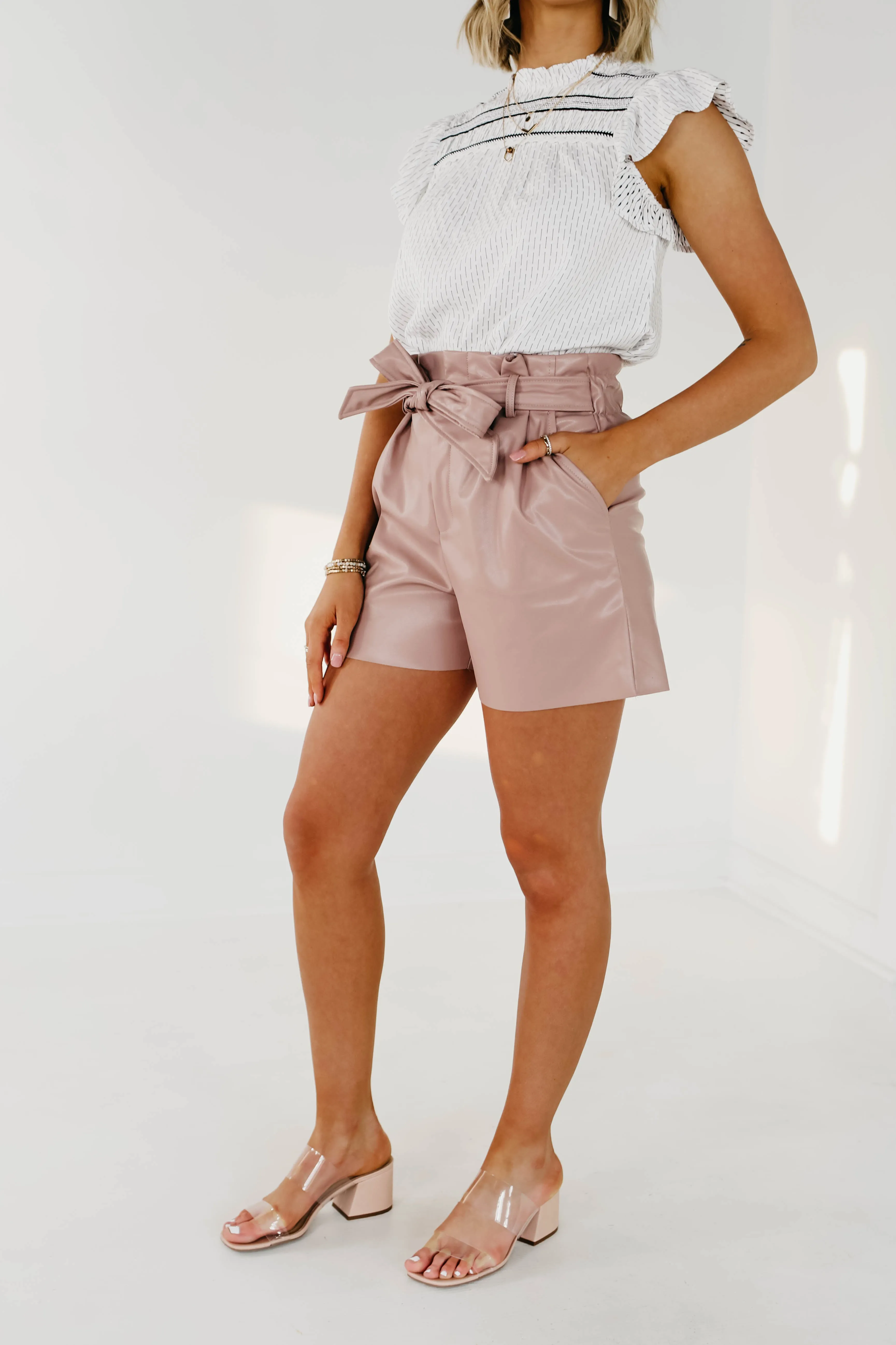 The Flynn Faux Leather Shorts