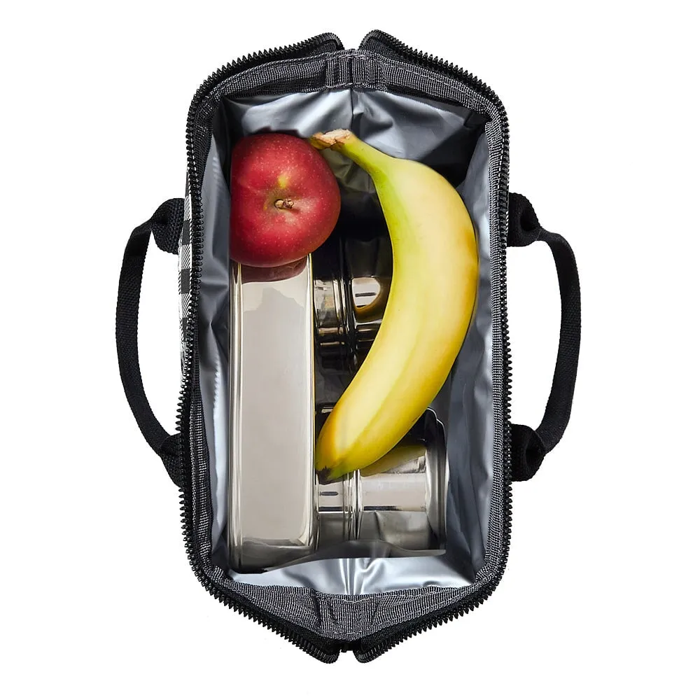 the LUNCH BAG quilted Black Gingham