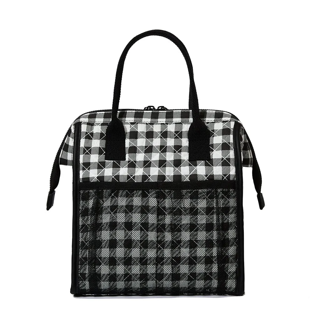 the LUNCH BAG quilted Black Gingham