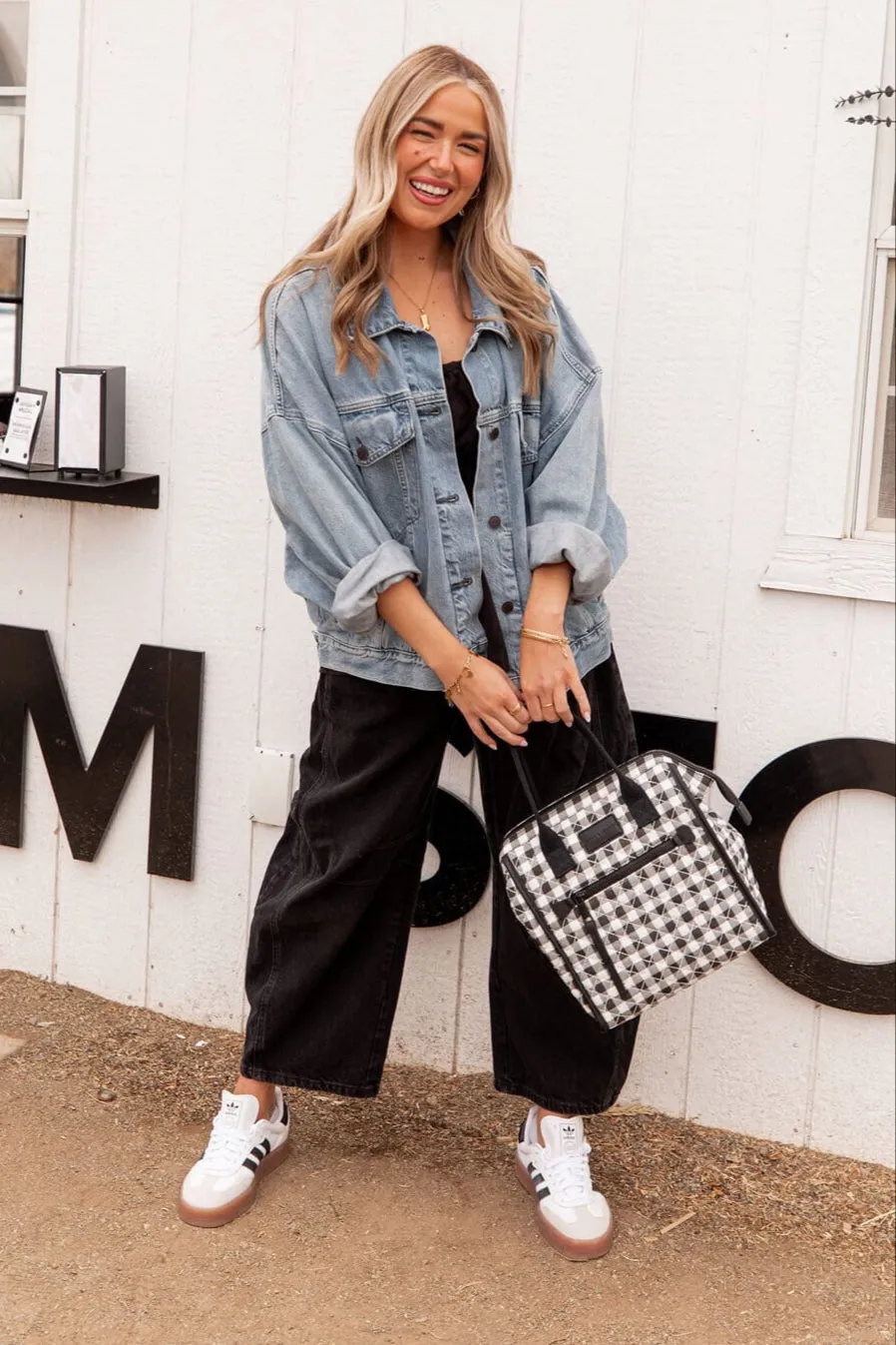 the LUNCH BAG quilted Black Gingham