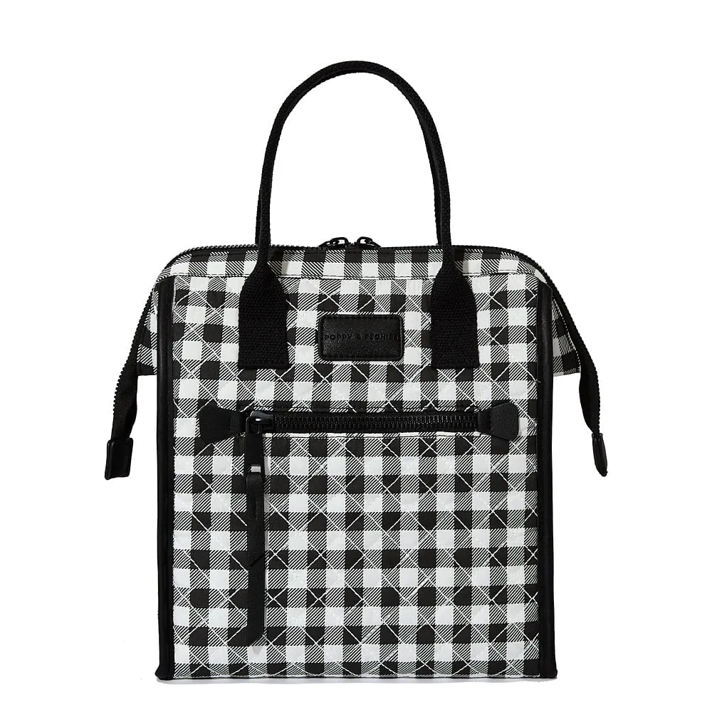 the LUNCH BAG quilted Black Gingham