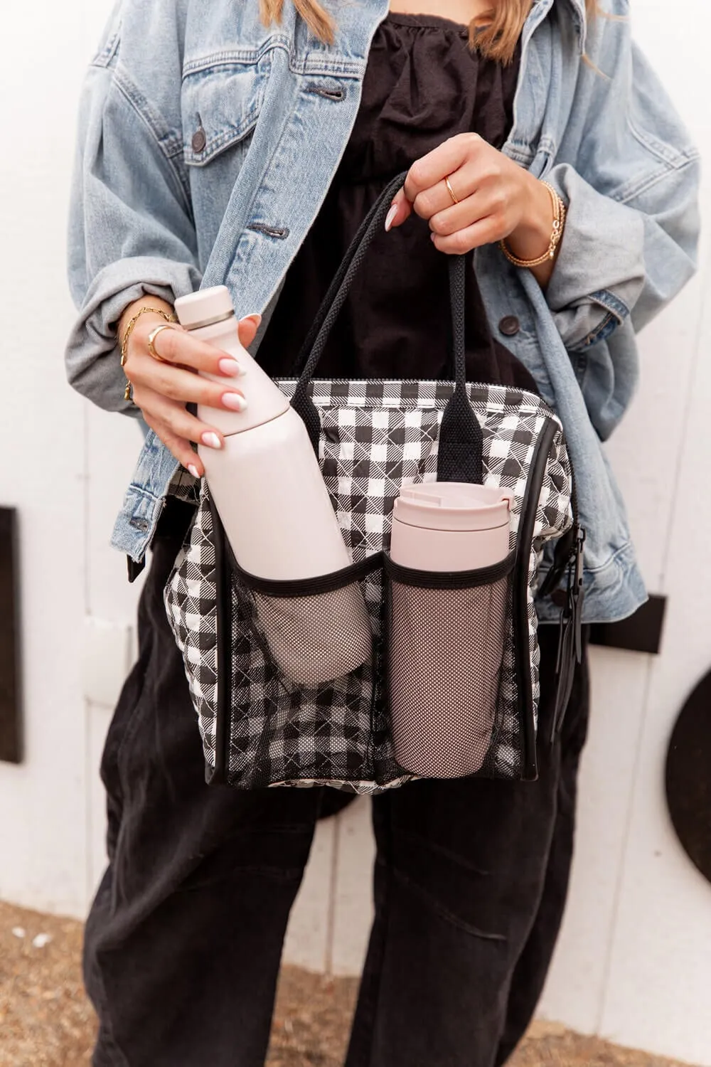 the LUNCH BAG quilted Black Gingham