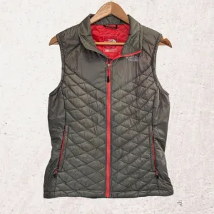 The North Face Red and Gray Quilted Vest